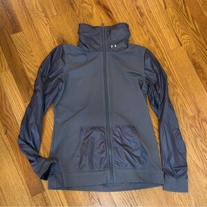 Under Armour Charcoal Gray Fitted Monochrome Zip-up Jacket, M